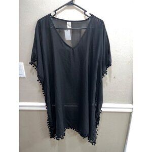 Womens West Loop Black Swimsuit Cover-Up One Size Fits Most Beach/Pool Wear